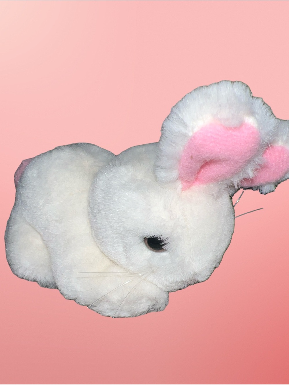 Vintage Just Friends Small White Pink Bunny Rabbit Stuffed Animal Plush 4”